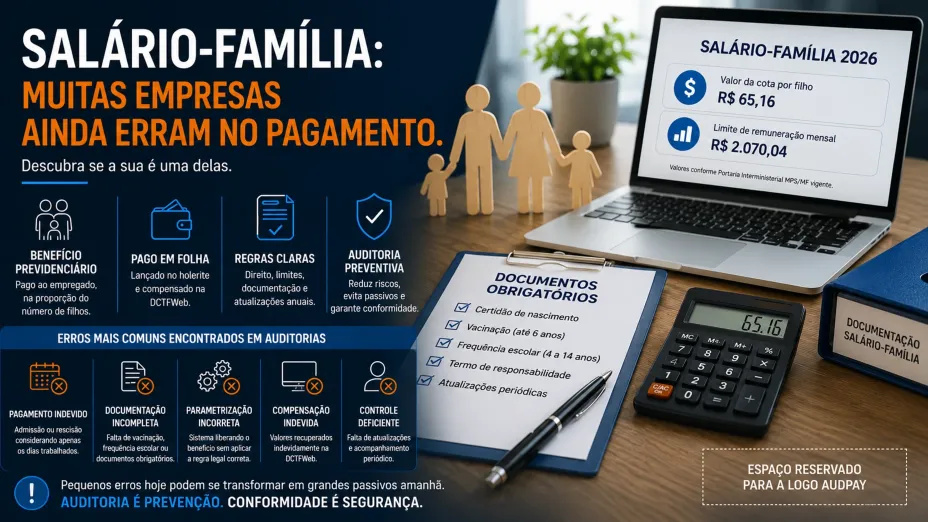 Salário-Família: muitos departamentos pessoais ainda cometem erros que podem gerar passivos previdenciários. Descubra se sua empresa é uma delas.