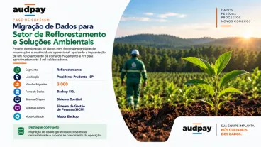 Migração de Dados para empresa do setor de reflorestamento e soluções ambientais com aproximadamente 3 mil colaboradores