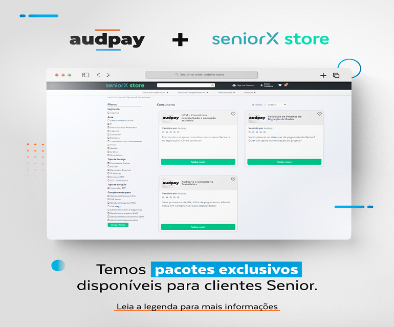 Audpay apresenta soluções personalizadas de RH na seniorX store