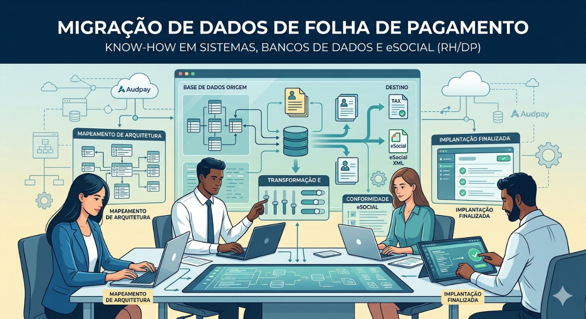 Portfólio Técnico de Migração de Folha de Pagamento: know-how em sistemas, bancos de dados e eSocial (RH/DP)